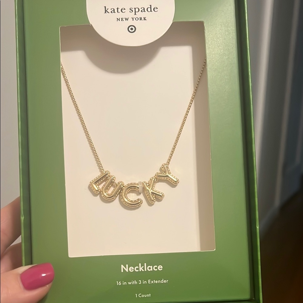 Kate Spade LUCKY gold necklace NWT